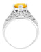 Edwardian Citrine Filigree Engagement Ring in 14 Karat White Gold - November Birthstone