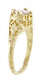 Edwardian Filigree Princess Cut Morganite Engagement Ring in 14K Yellow Gold