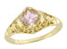 Edwardian Filigree Princess Cut Morganite Engagement Ring in 14K Yellow Gold