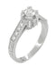 Art Deco 1/3 Carat Diamond Castle Engagement Ring in Platinum
