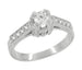 Art Deco 1/3 Carat Diamond Castle Engagement Ring in Platinum