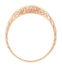 Art Deco Curved Wedding Band in 14 Karat Rose ( Pink ) Gold