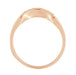 Art Deco Curved Wedding Band in 14 Karat Rose ( Pink ) Gold