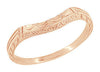 Matching r717r wedding band for Rose Gold 1930's Vintage Style Art Deco Filigree White Sapphire Engagement Ring