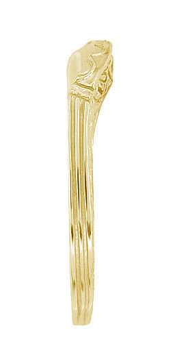 Art Deco Sculptural Curved Wedding Band in Yellow Gold - Item: R717Y10 - Image: 3