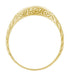 Art Deco Sculptural Curved Wedding Band in Yellow Gold