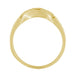 Art Deco Sculptural Curved Wedding Band in Yellow Gold