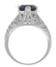 Edwardian Amethyst Filigree Ring in 14 Karat White Gold
