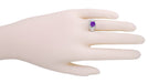 Edwardian Amethyst Filigree Ring in 14 Karat White Gold