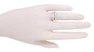 Mid Century Mixed Metal Diamond Engagement Ring in Two Tone 14 Karat White and Yellow Gold