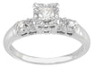 Berlan 1940's Estate Diamond Engagement Ring in 14 Karat White Gold