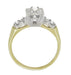Vintage Art Deco Clover Diamond Engagement Ring in 14 Karat Yellow and White Gold