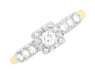 Harlowe 1930's Vintage Old Mine Cut Diamond Engagement Ring in 14K Yellow and White Gold Mixed Metals