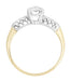 Harlowe 1930's Vintage Old Mine Cut Diamond Engagement Ring in 14K Yellow and White Gold Mixed Metals
