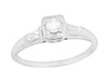 1930s Sallan Filigree Vintage Diamond Engagement Ring 18K White Gold - R749