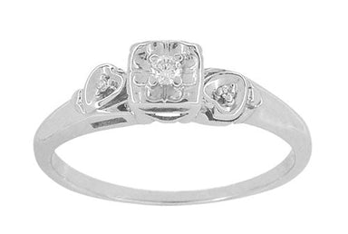Mid Century Hearts Diamond Vintage Estate Ring - 1950s Tru-Fit - R751