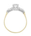 Petite Vintage 1940's Diamond Solitaire Engagement Ring in 14K Yellow and White Gold | Art Deco