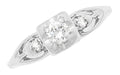 Clare 1940's Retro Moderne Split Shank Vintage Diamond Engagement Ring in 14 Karat White Gold