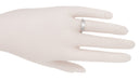 Clare 1940's Retro Moderne Split Shank Vintage Diamond Engagement Ring in 14 Karat White Gold