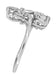 1950's Retro Moderne Spray Vintage Diamond Cocktail Ring in 14 Karat White Gold