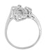 1950's Retro Moderne Spray Vintage Diamond Cocktail Ring in 14 Karat White Gold