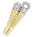 1950's Westford Two Tone Vintage Diamond Bridal Ring Set in 10K Yellow and White Gold