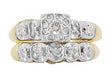 1950's Westford Two Tone Vintage Diamond Bridal Ring Set in 10K Yellow and White Gold