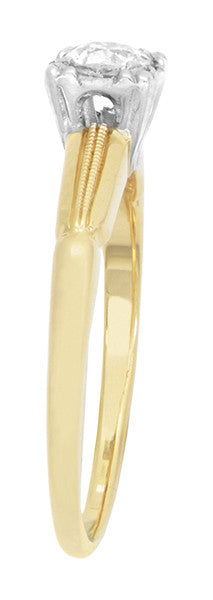 Vintage 1940's Heirloom Old European Cut Diamond Ring in Two-Tone 14 Karat Gold - Item: R769 - Image: 3