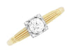 Vintage 1940's Heirloom Old European Cut Diamond Ring in Two-Tone 14 Karat Gold