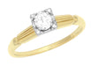 Vintage 1940's Heirloom Old European Cut Diamond Ring in Two-Tone 14 Karat Gold