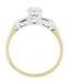 Two Tone Vintage Art Deco Diamond Engagement Ring in 14 Karat White and Yellow Gold