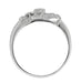 Antique Retro Moderne Scroll Bow Diamond Ring in 14 Karat White Gold