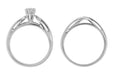 1970's Vintage Marquise Diamond Bridal Ring Set in 14 Karat White Gold