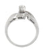 Secret Hearts Diamond Twist Engagement Ring in 14 Karat White Gold - Circa 1980's