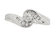 Secret Hearts Diamond Twist Engagement Ring in 14 Karat White Gold - Circa 1980's