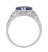 East - West Edwardian 1.20 Carat Oval Tanzanite Filigree Ring in White Gold