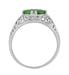 Oval Tsavorite Garnet Edwardian Filigree Engagement Ring in White Gold