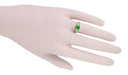 Oval Tsavorite Garnet Edwardian Filigree Engagement Ring in White Gold