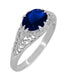 Filigree Edwardian Oval Blue Sapphire Engagement Ring in White Gold
