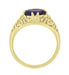 Edwardian Antique Style East to West Oval Amethyst Filigree Ring in 14K or 18K Yellow Gold