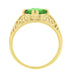Edwardian Oval Tsavorite Garnet Filigree Engagement Ring in Yellow Gold