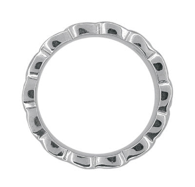 Heirloom Celtic Knot Wide Wedding Band in 14 Karat White Gold - 8.3mm Wide - Item: R804 - Image: 5