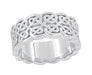 Heirloom Celtic Knot Wide Wedding Band in 14 Karat White Gold - 8.3mm Wide