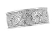 Grapes and Grape Leaves Heavy Wide Wedding Band in 14K White Gold - 8mm Wide