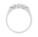 Evelyne 1950's Four Diamond Vintage Wedding Band in 14 Karat White Gold