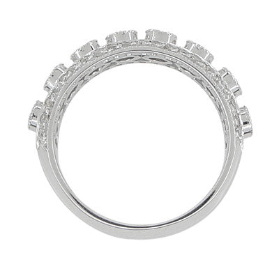 Galaxy of Love Diamond Anniversary / Wedding Band in 14 Karat White Gold - 7mm Wide - Item: R820 - Image: 3