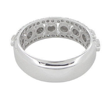 Galaxy of Love Diamond Anniversary / Wedding Band in 14 Karat White Gold - 7mm Wide - alternate view