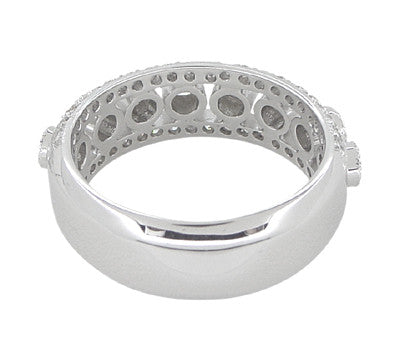 Galaxy of Love Diamond Anniversary / Wedding Band in 14 Karat White Gold - 7mm Wide - Item: R820 - Image: 2