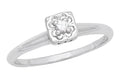 Breana Vintage Heirloom Square Illusion Diamond Engagement Ring in 14 Karat White Gold