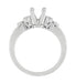 Fleur De Lis Eternal Stars Art Deco 2 Carat Princess Cut Diamond Engagement Ring Setting in White Gold